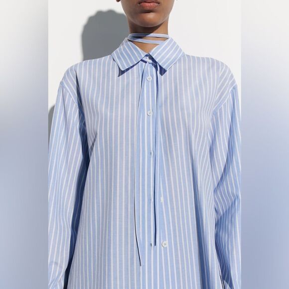ZARA OVERSIZED STRIPED SHIRT WITH BUTTONS - Picture 6 of 12
